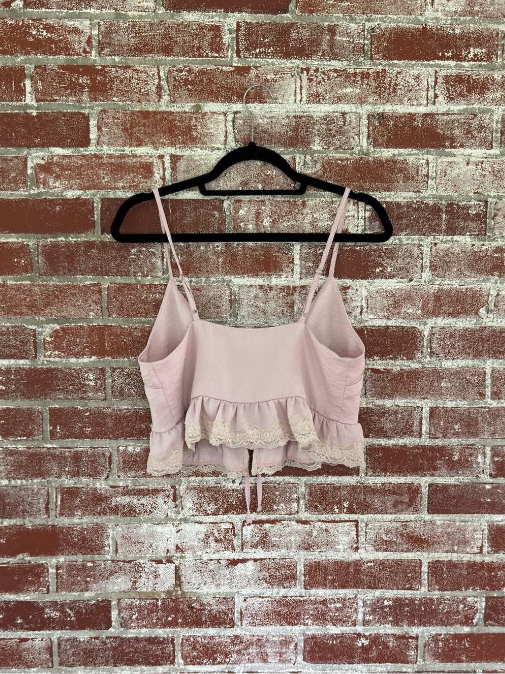 Boho Front Tie Lace Tank Women’s Size S Romantic Fairy - Picture 2 of 7